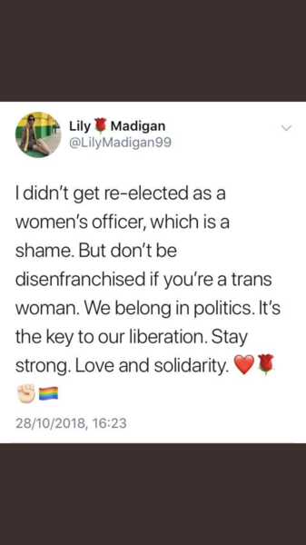 Lily M standing as women's officer again