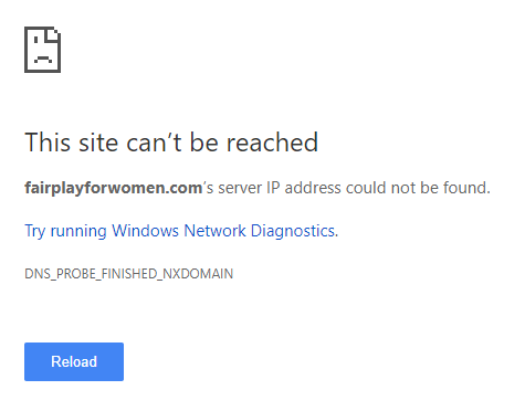 Why has fairplayforwomen.com disappeared?