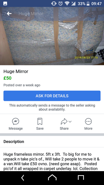 To start another Facebook selling thread, because this one is just too good not to share?