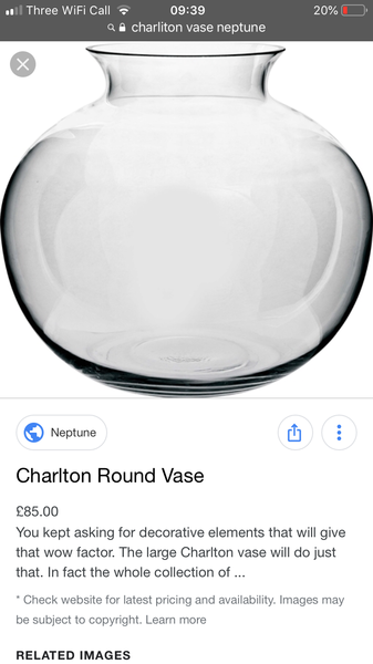 Glass Vase similar to Neptune Charlton?