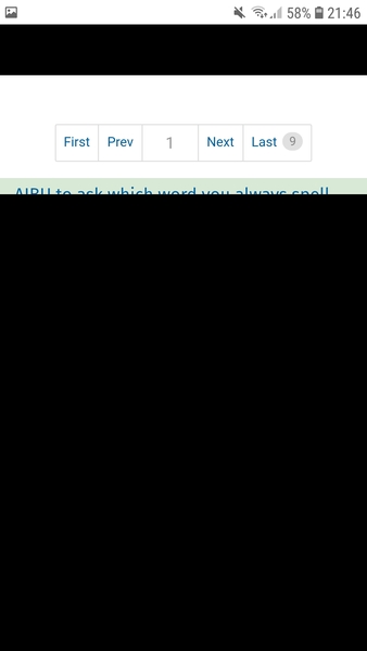 Black areas on mobile