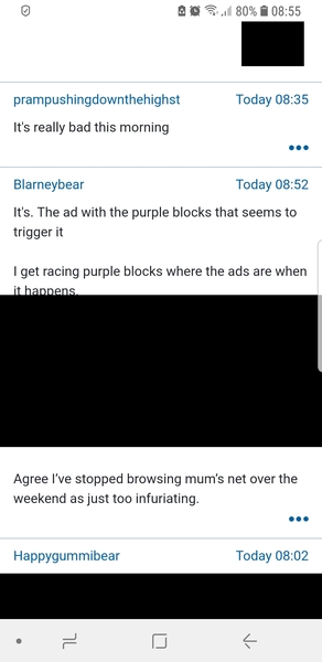 Black areas on mobile