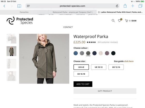 Waterproof Parka - anyone got Trespass Clea?