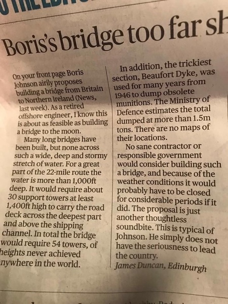 Does anyone openly (or even clandestinely) admit to respecting Boris Johnson?