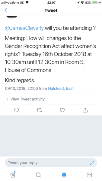 Fair Play For Women meeting MPs at House of Common on 16th October