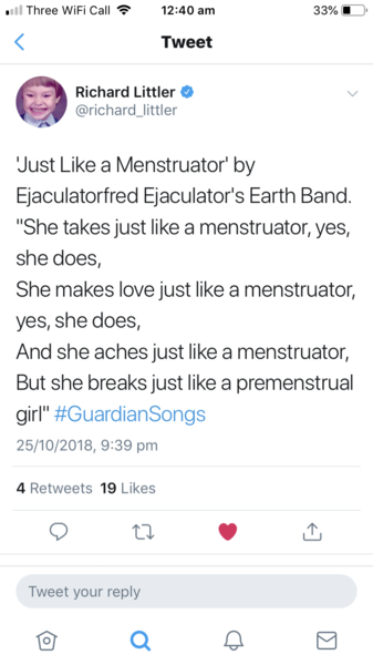 "Menstruators" in a Guardian tweet