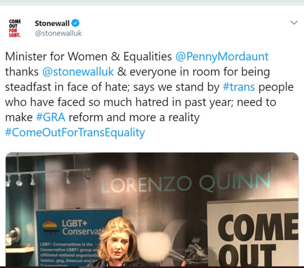 Stonewall encouraging primary aged children to fill in the GRA consultation