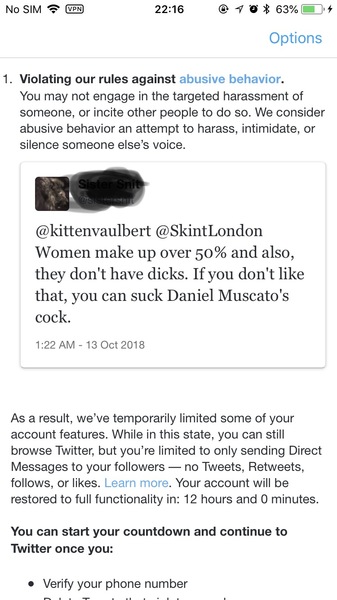 Twitter account suspended...