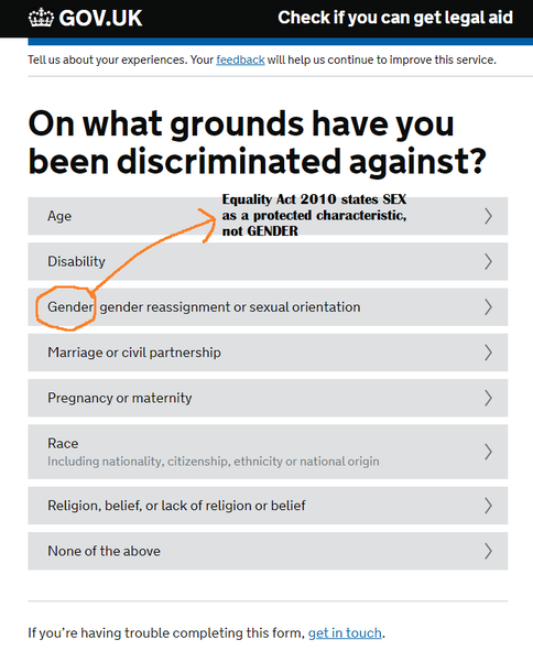 gov.uk gets the Equality Act wrong?