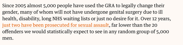 Guardian today 'Shifting sands;six legal views on the transgender debate''