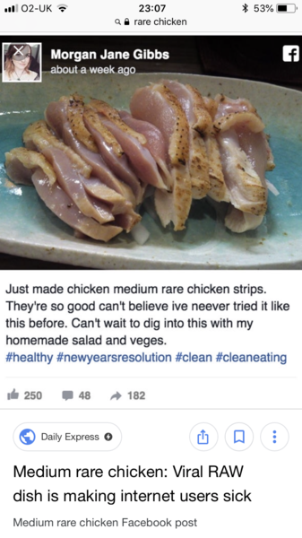 ‘I’d like my chicken rare, please’