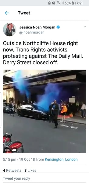 Trans activists smoke bomb protest the metro