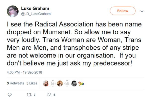 Times 'Lib Dem trans activists ‘hounded’ abuse victim (Natalie Bird)''.Article refers to Zoe O'Connell & Sarah Brown