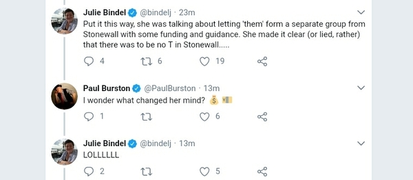 Ruth Hunt & Stonewall, "do not and will not acknowledge that there is a conflict between trans rights and ‘sex based women’s rights’