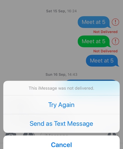 iMessage didn't deliver... she wants me to pay her.