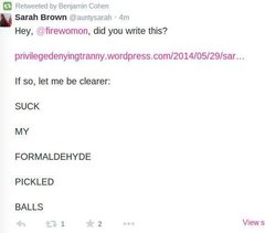 Times 'Lib Dem trans activists ‘hounded’ abuse victim (Natalie Bird)''.Article refers to Zoe O'Connell & Sarah Brown