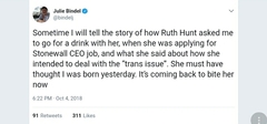 Ruth Hunt & Stonewall, "do not and will not acknowledge that there is a conflict between trans rights and ‘sex based women’s rights’