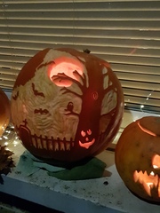 To ask what you're carving your pumpkins as?