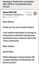 Dawn Butler, Shadow MP for WOMEN, has doubled down on her hatred.