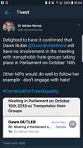 Dawn Butler, Shadow MP for WOMEN, has doubled down on her hatred.