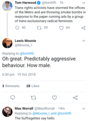 Trans activists smoke bomb protest the metro