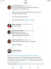 Jane Face, Aimee Challenor and Dr Harrop joking about women smelling of fish.