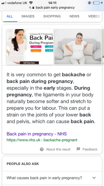 Back cramps at 11 weeks, what shall I do