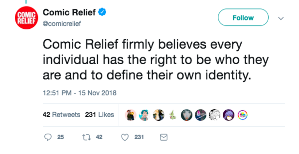 Comic Relief - Women Wednesdays. Really?