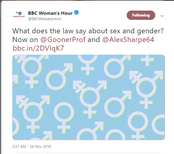 Women's Hour features interviews with Professor Alex Sharpe and Professor Rosa Freedman as part of 'Sex & Gender' series **Thread title edited at OP's request**