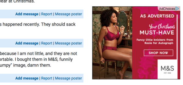 To be livid at Marks & Spencer's sexism: 'Women Must Have Fancy Little Knickers'?