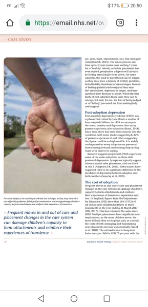 Post Adoption Support in Health Visiting