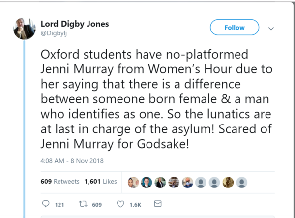 Oxford students going after Jenni Murray (again)