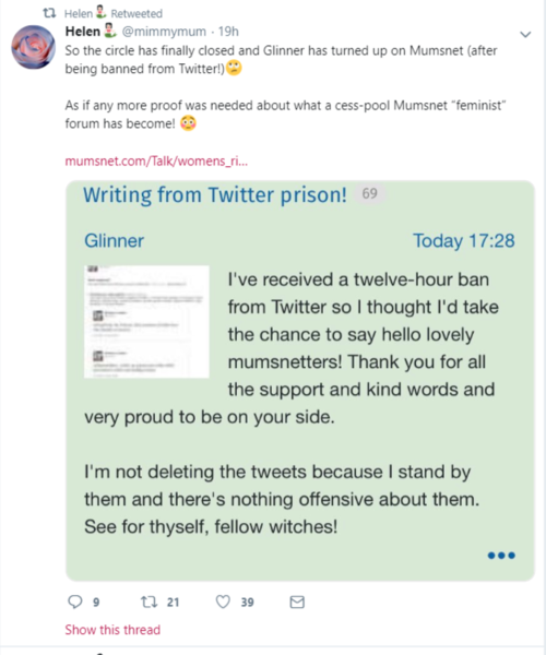 Writing from Twitter prison!