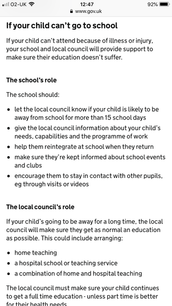 child is ill but school are complaining.