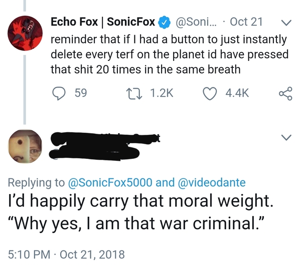 Reverse Racism and TERF as a slur.  Help me explain false equiv