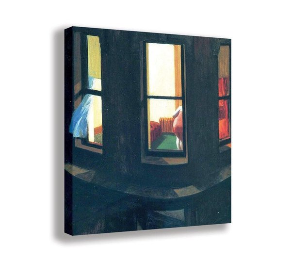 Help me find a canvas of illuminated windows at night please!