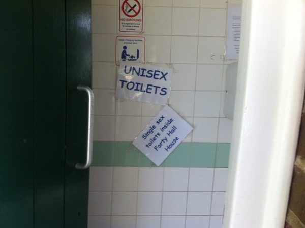 Would you really say this women has to pee in the mens toilets?