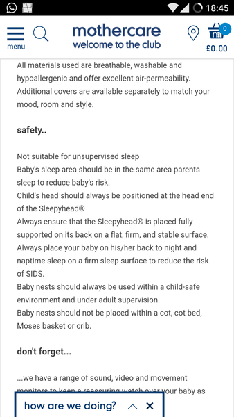 To consider using the baby box as a bed