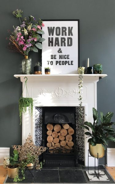 How can I dress this fireplace to make it look really smart?