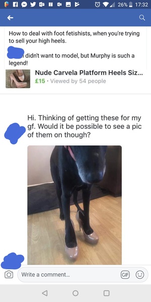 To want to sell my shoes without fetishists contacting me for pics of me wearing them... (Pic in OP)