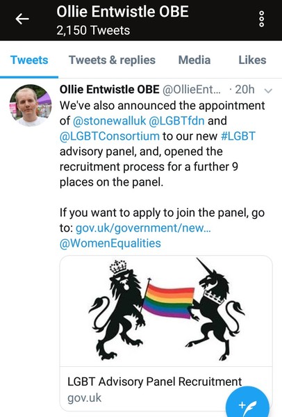 WTF is going on? Women & Equalities LGBT Advisory panel appointees