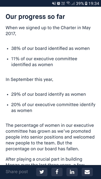 Monzo bank - Women in Finance Charter