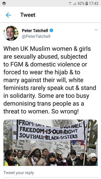 Peter Tatchell Again. More blaming women for male violence