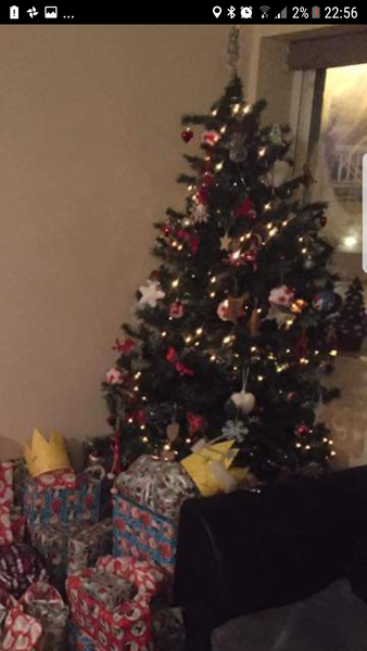 What colour tree decorations?