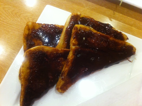 to have four slices of marmite toast for dinner?