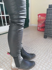 Coated skinnies and shoes