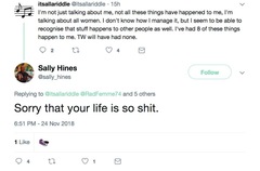 Sally Hines accuses Professor Rosa Freedman of being mean on Twitter