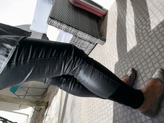 Coated skinnies and shoes