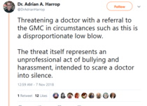 Dr Adrian Harrop thread the fourth. "GMC do care & have taken it to the next level"