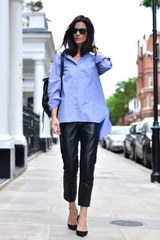 Shoes for leather (faux) trousers